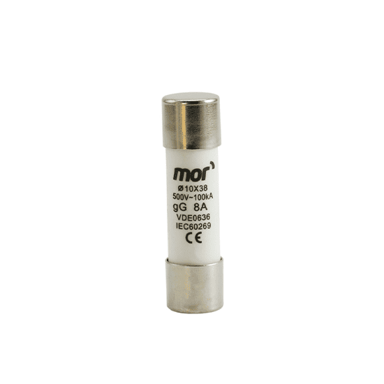 Fusíveis cilíndricos 10x38mm tipo GL – proteção fiável em quadros elétricos compactos.