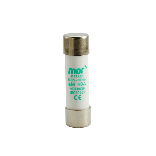 Fusíveis cilíndricos de cerâmica 14x51mm tipo AM – para proteção contra sobrecorrentes em aplicações industriais.