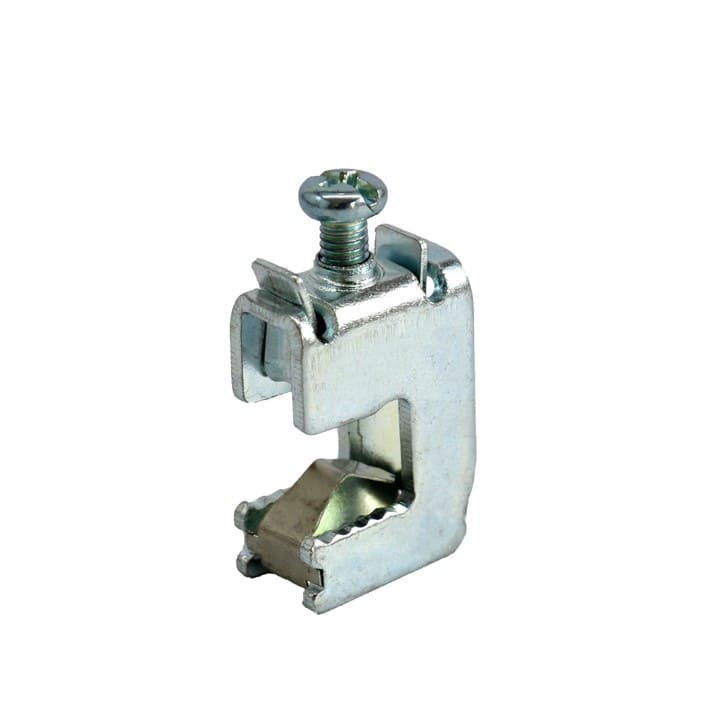 Borne de ligação tipo grampo para barras de 5 e 10 mm – solução segura e compacta para ligações elétricas.