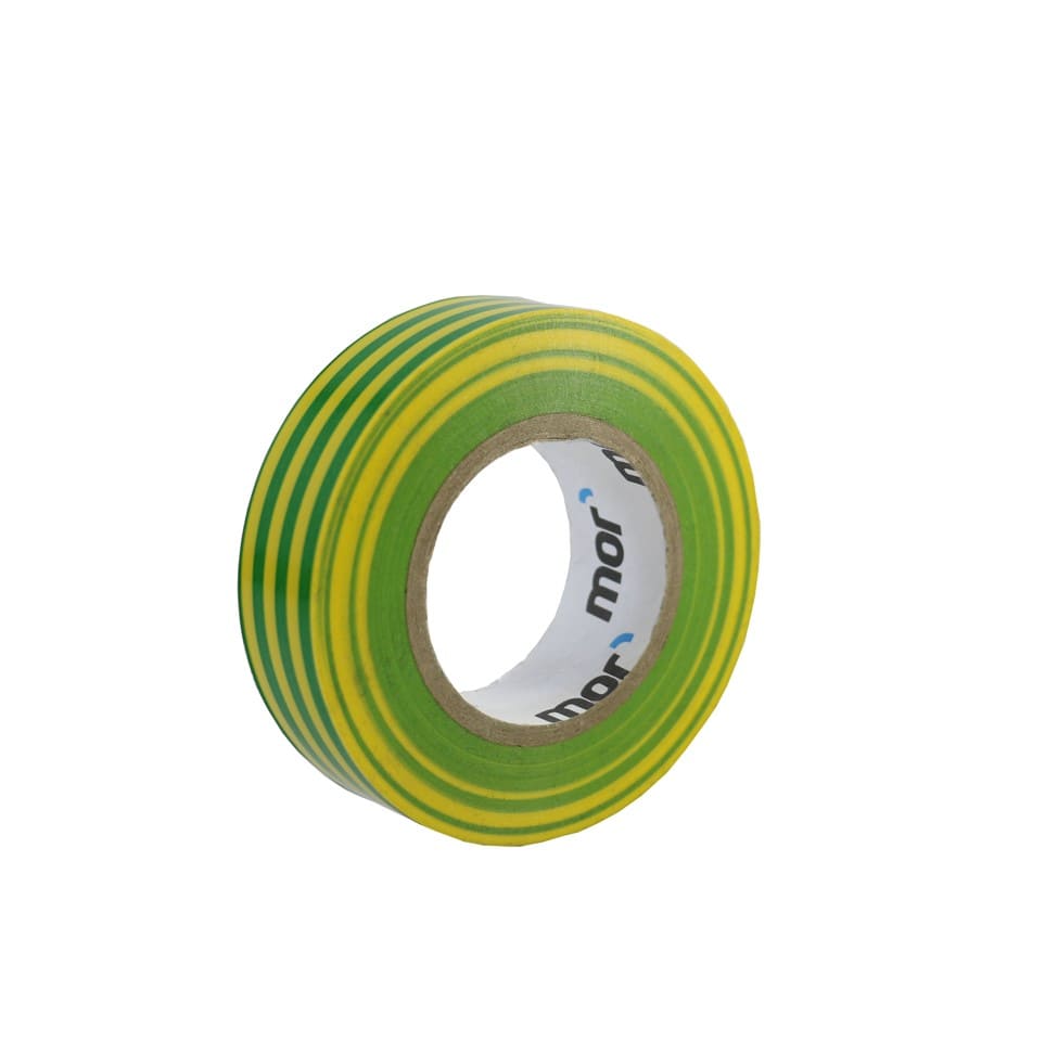 Fita isoladora em PVC nas cores terra – para marcação de condutores de proteção ou ligação à terra.
